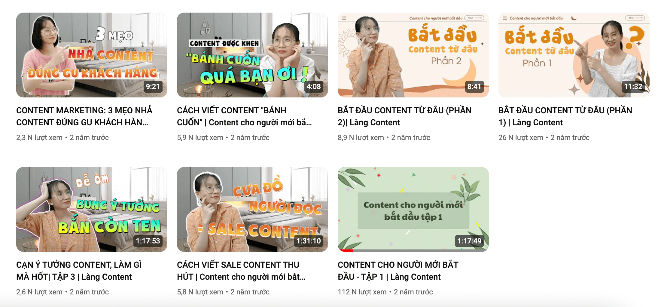 Youtube Làng Content tập trung vào Newbie học Content