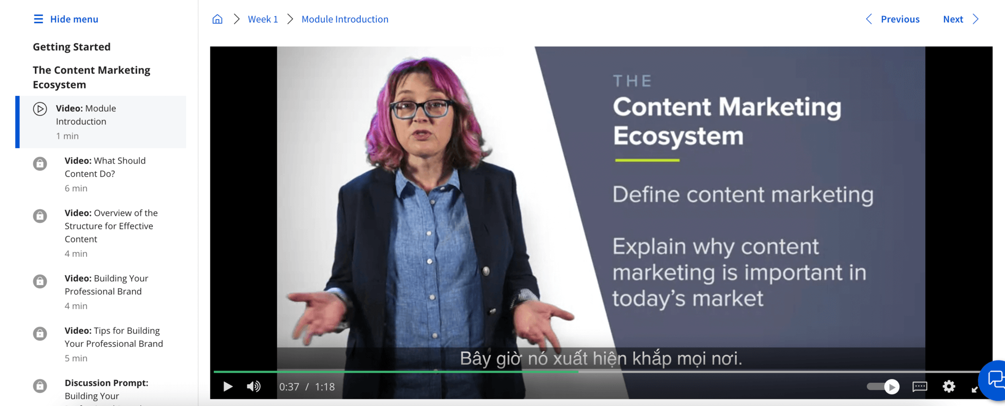 Khóa học The Strategy Of Content Marketing