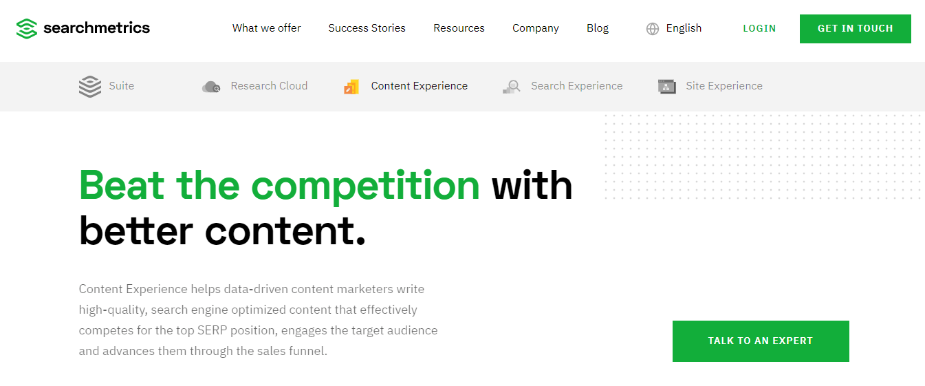 Công cụ SearchMetrics Content Experience