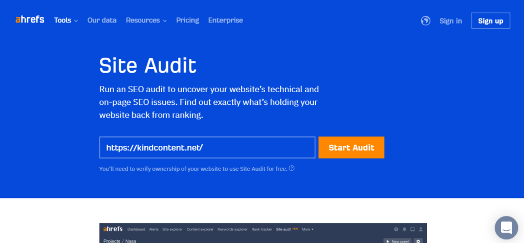Sử dụng Site Audit