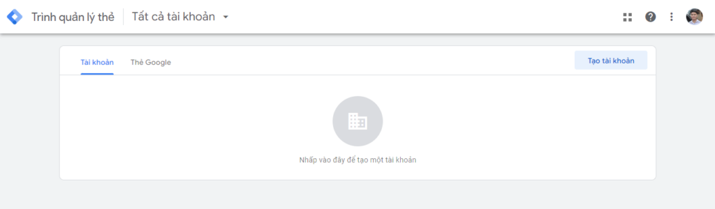 Bấm Tạo tài khoản