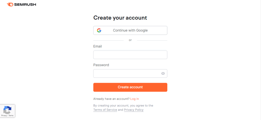 Đến phần Create your account 