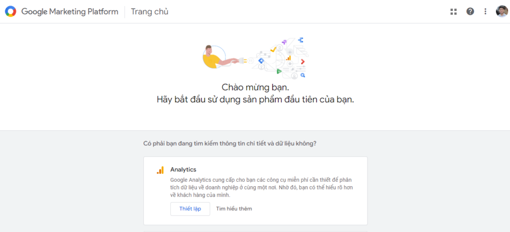 Giao diện khi vào GA