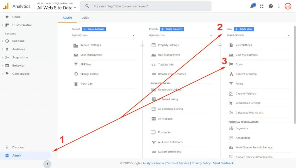 Tìm đến mục Goals