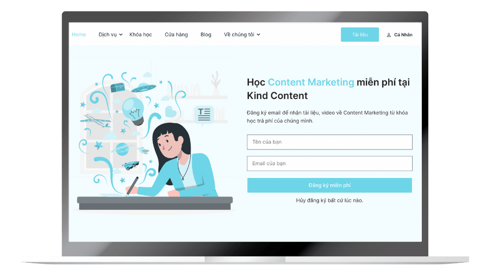 Mẫu Landing Page thu hút leads