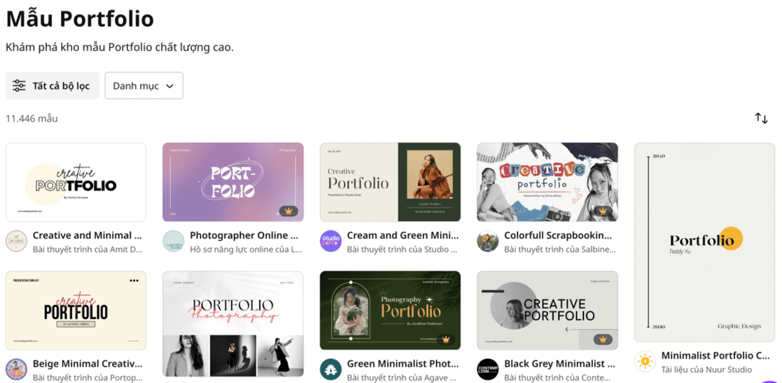 Thiết kế Portfolio Content bằng Canva
