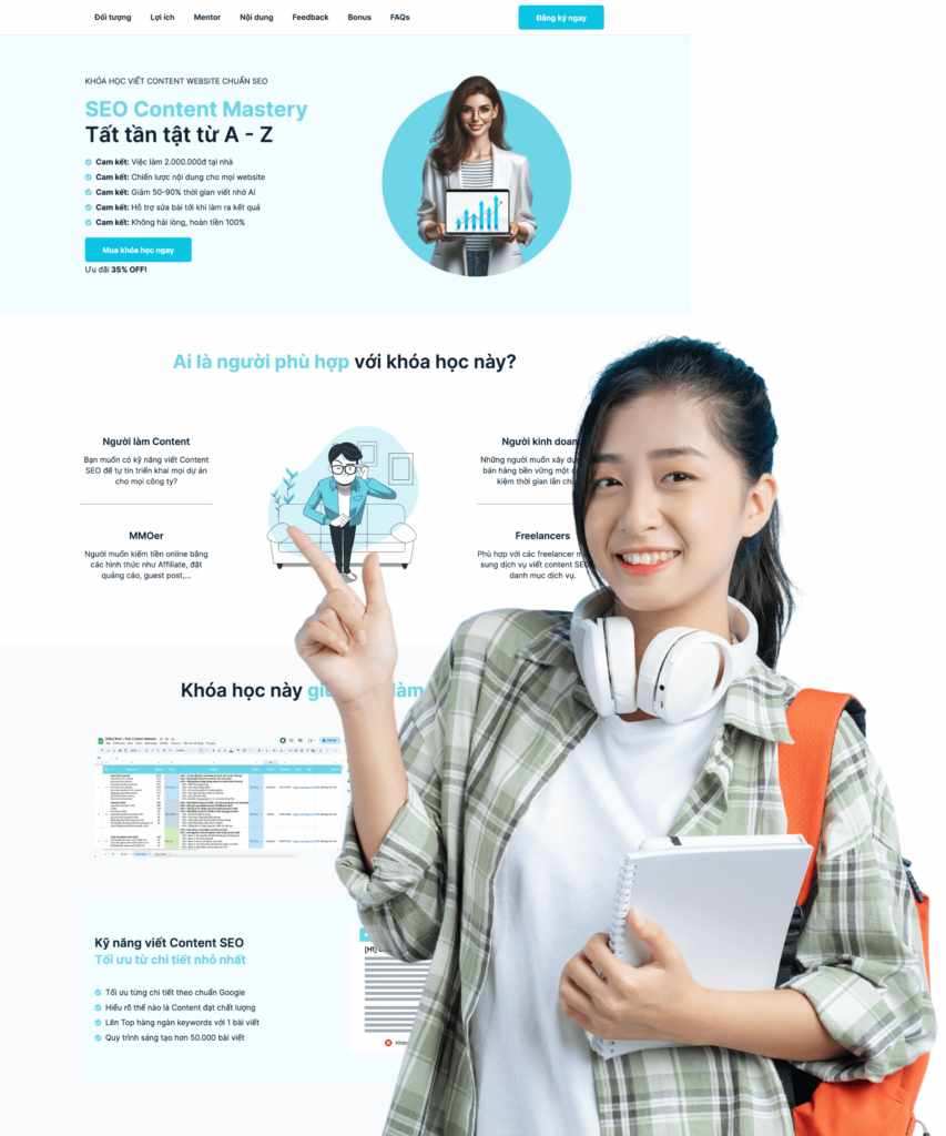 Mẫu landing page khóa học