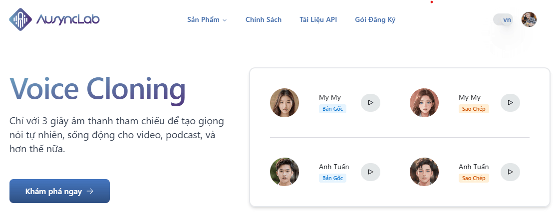 AI Ausynclab giả giọng nói rất chuẩn