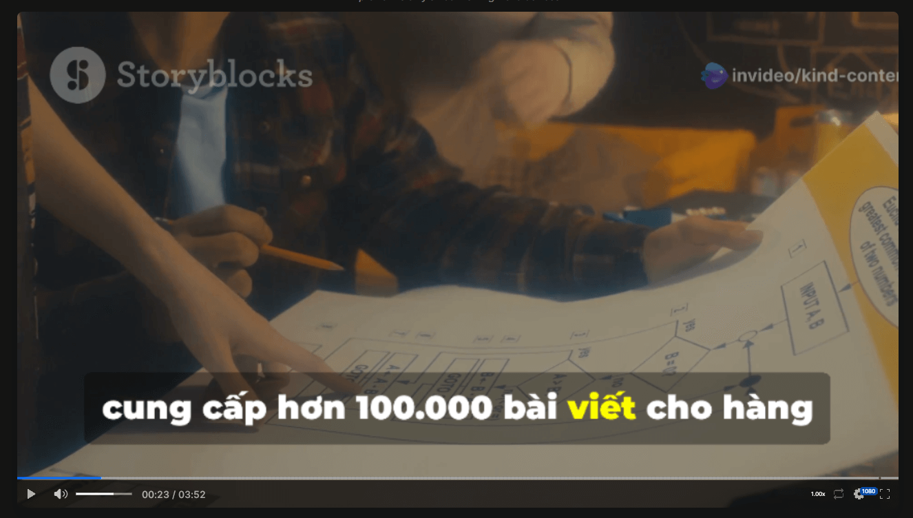 AI tạo video hoàn chỉnh với InVideo