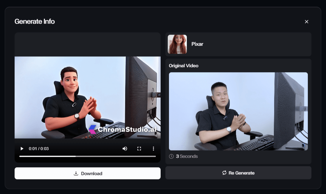 Tool AI Chromastudio.ai chuyển Video thành Anime
