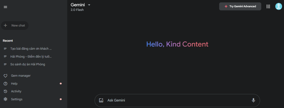Tool AI viết Content Gemini