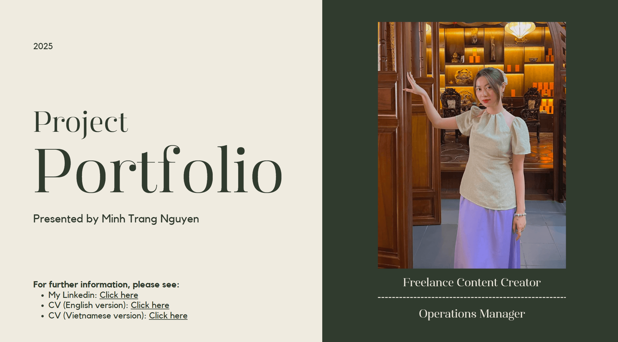 Content Portfolio quốc tế của chị Minh Trang