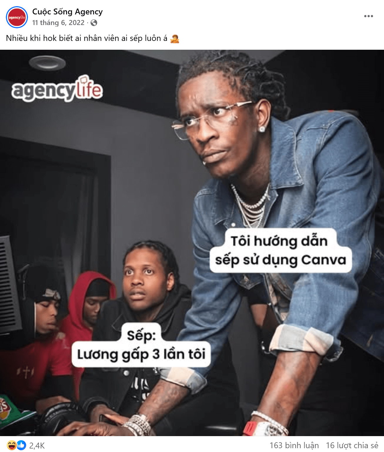 Mẫu Content Visual chế ảnh Meme hài hước