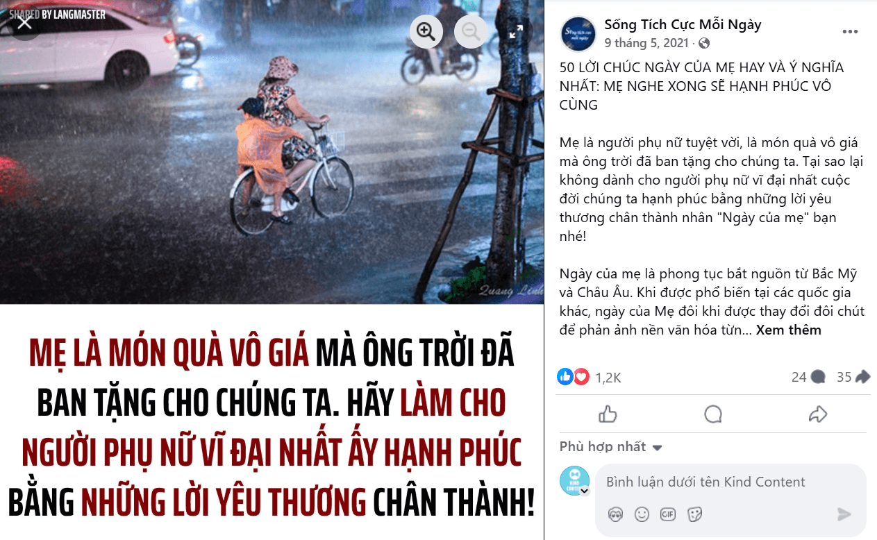 Mẫu Content Viral cảm động
