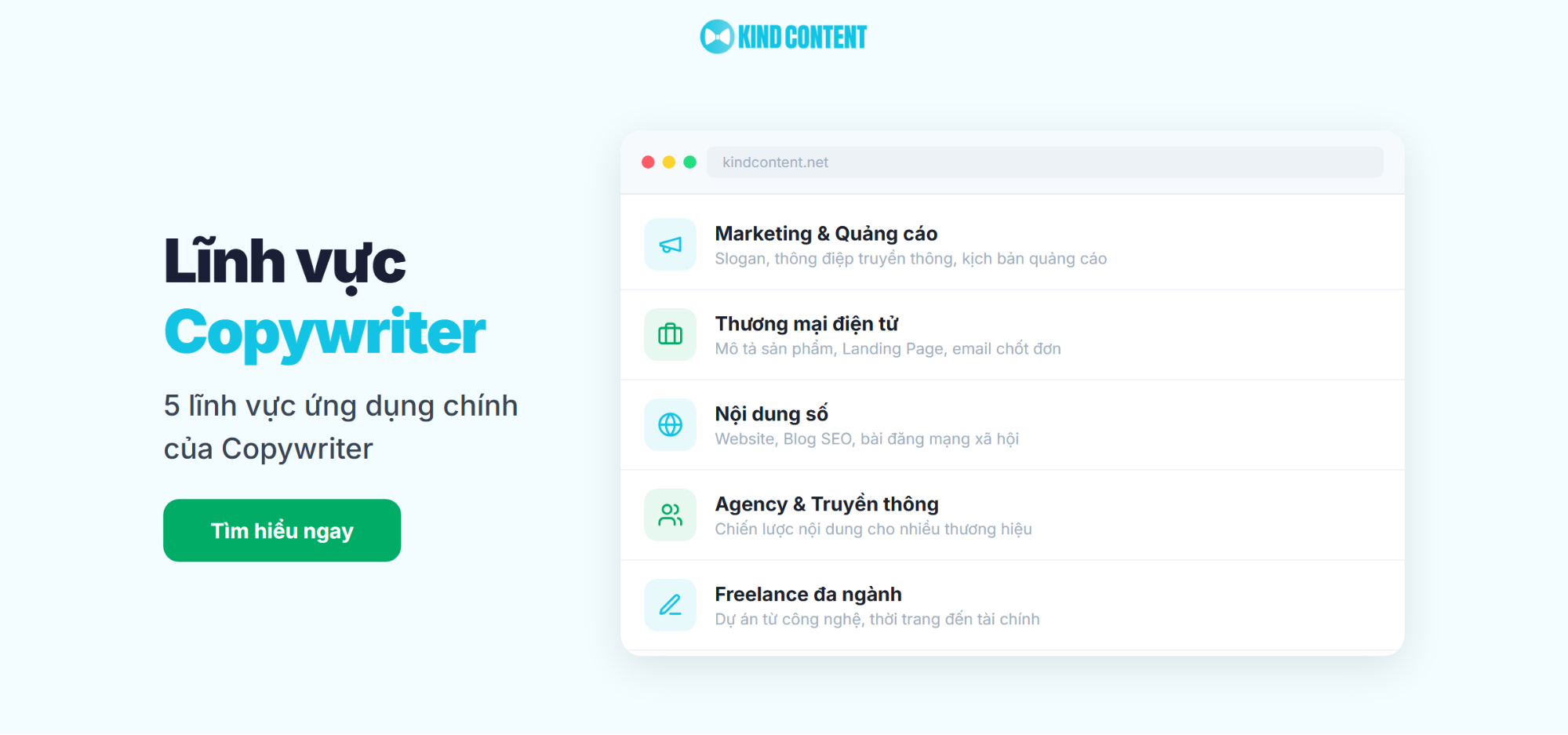 5 lĩnh vực ứng dụng chính của Copywriter