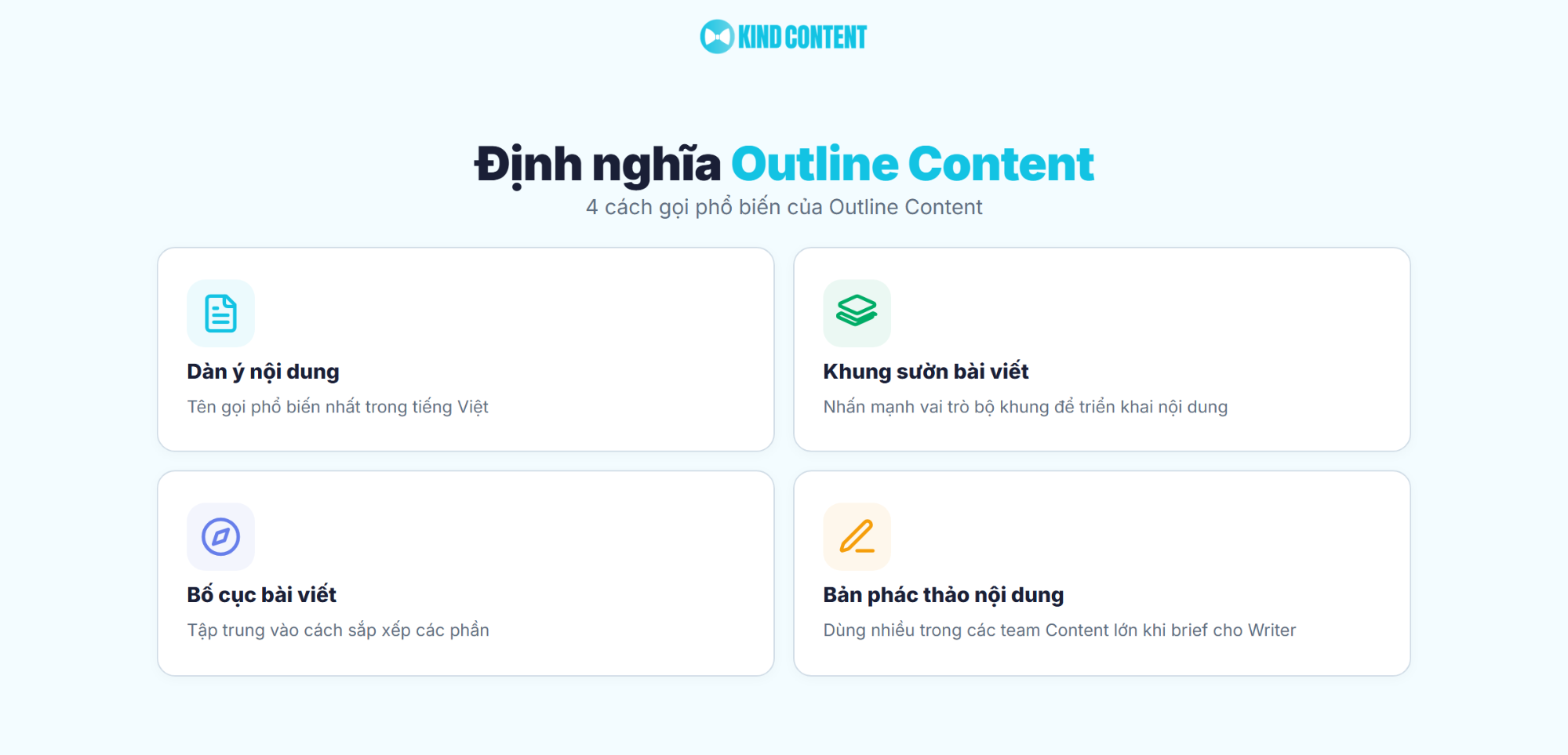 4 cách gọi phổ biến của Outline Content