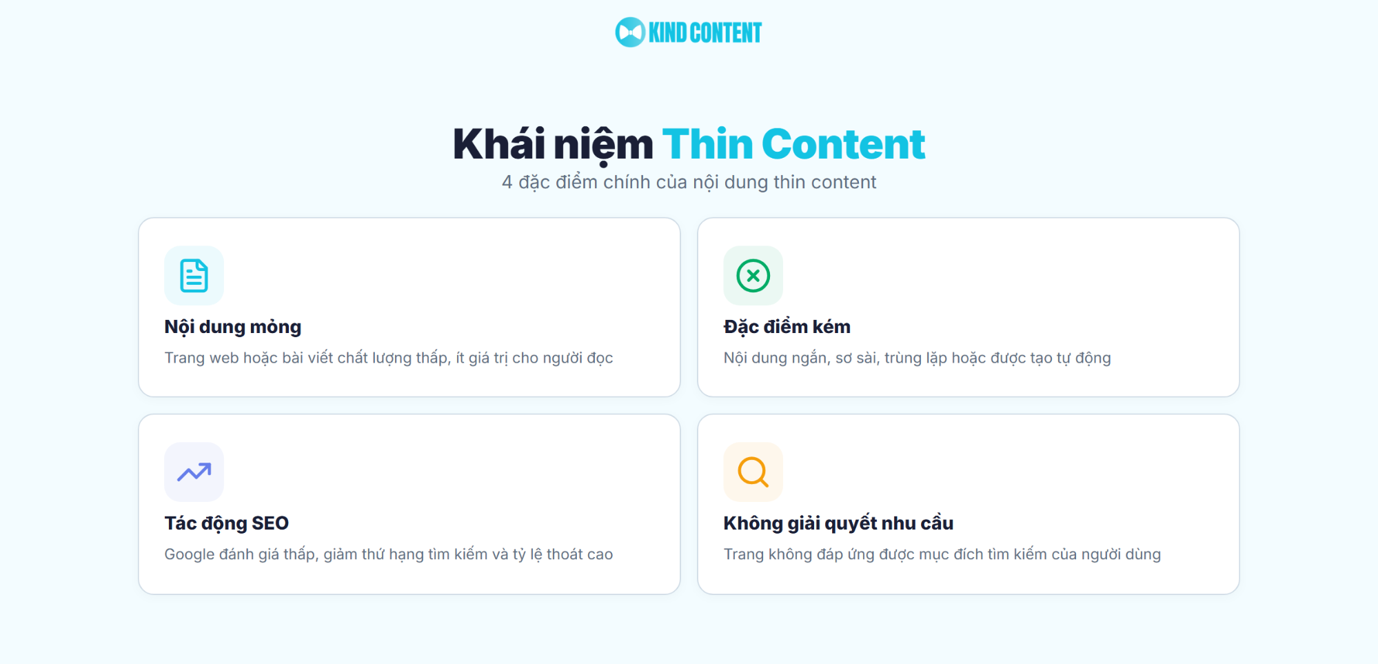4 đặc điểm chính của nội dung thin content