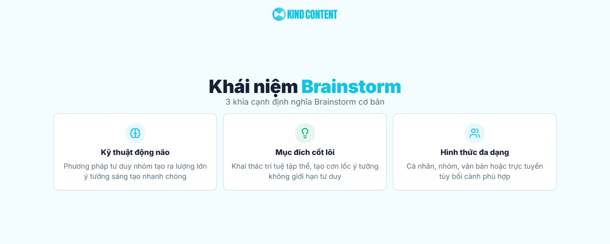3 khía cạnh định nghĩa Brainstorm cơ bản
