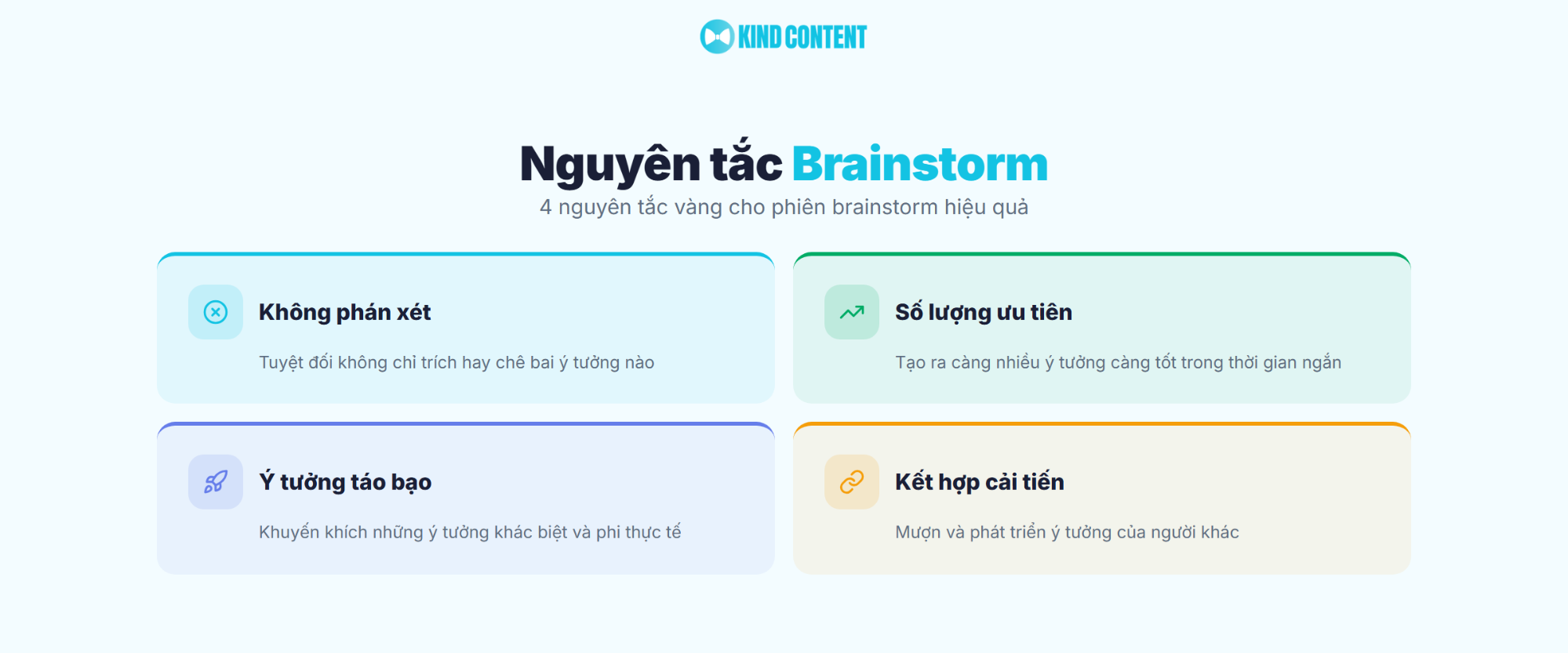 4 nguyên tắc vàng cho phiên brainstorm hiệu quả