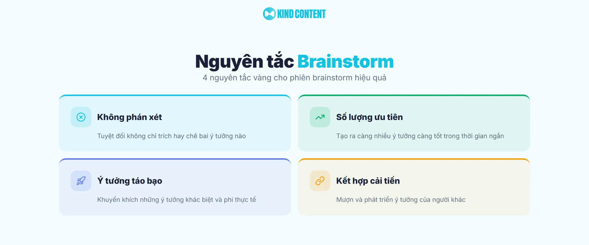 4 nguyên tắc vàng cho phiên brainstorm hiệu quả