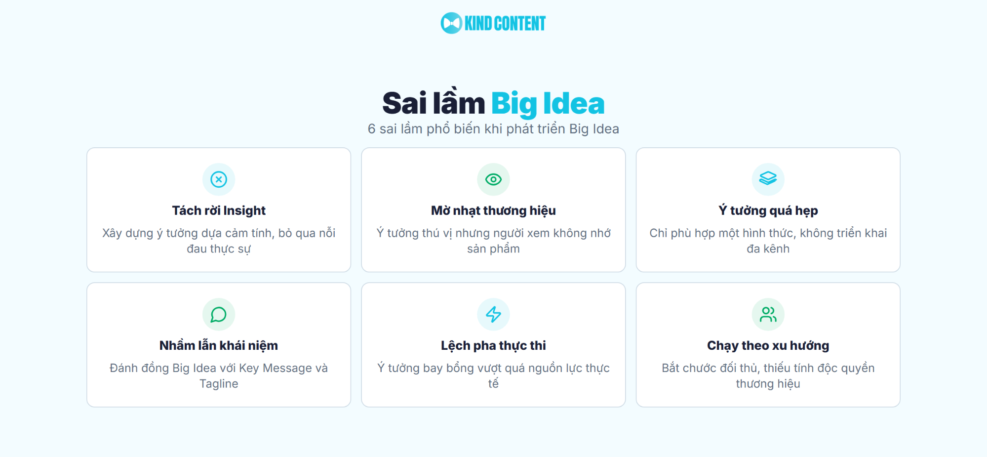 6 sai lầm phổ biến khi phát triển Big Idea