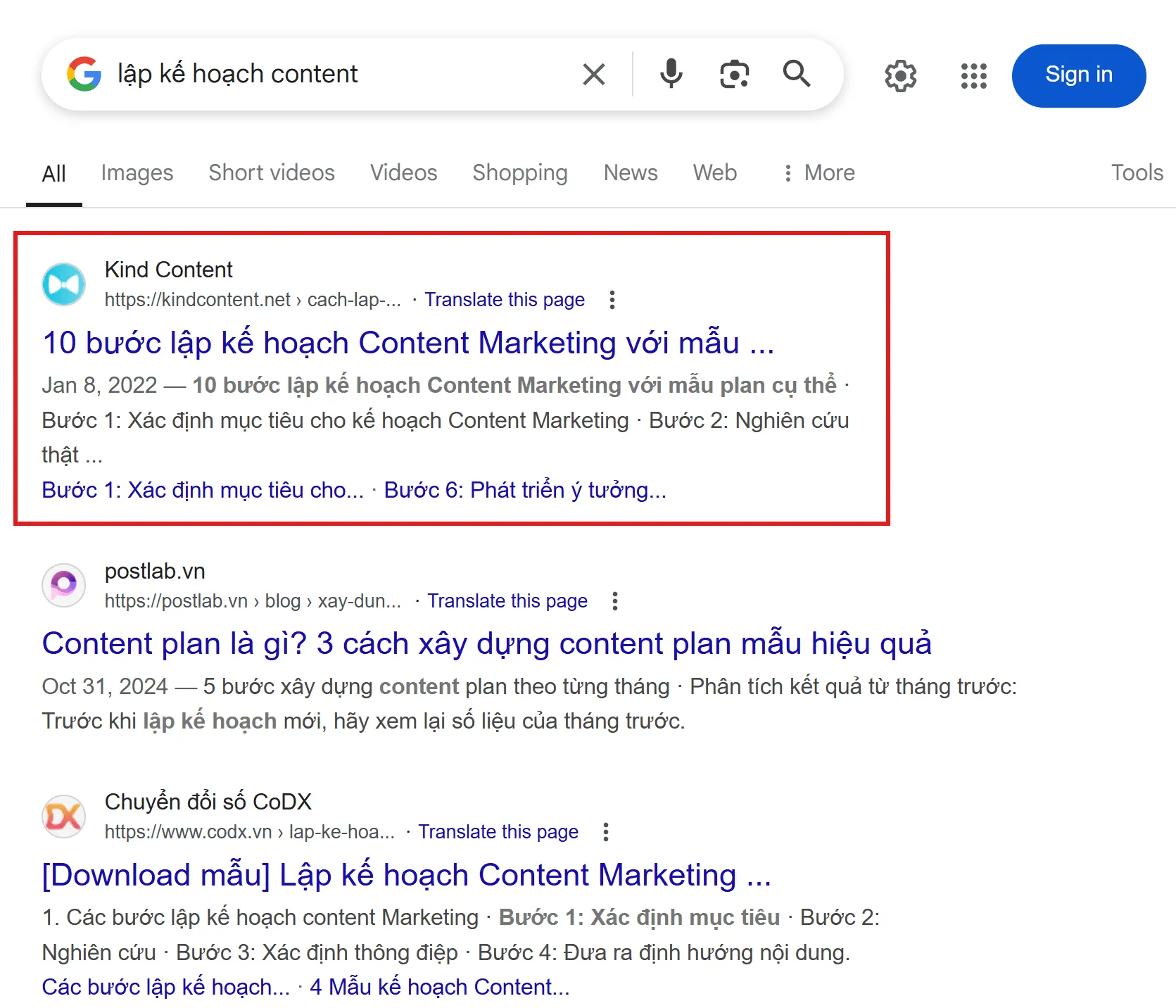 Nội dung khác biệt, nhưng đúng những gì User cần