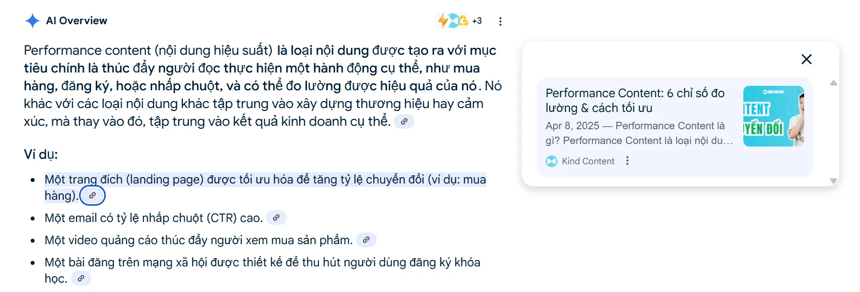 AI Overview đang trích dẫn rất nhiều nội dung của Kind Content