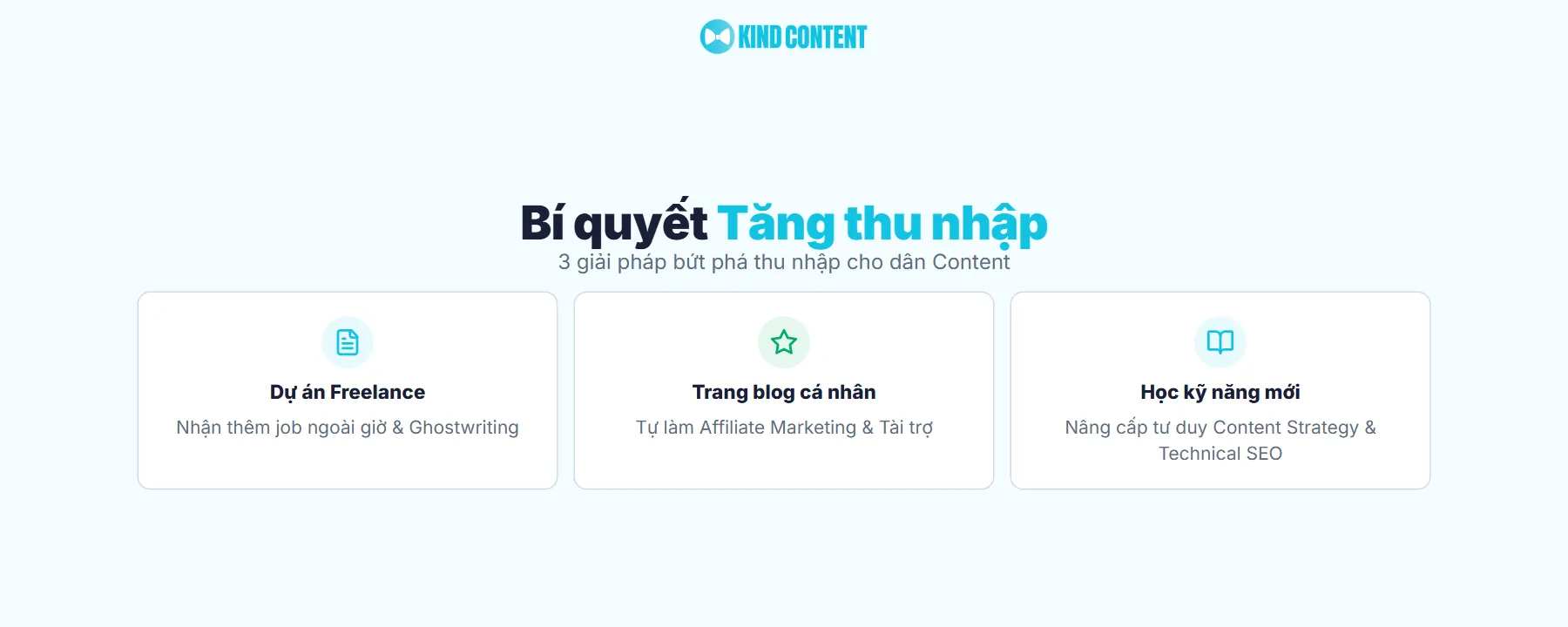 Bí quyết gia tăng thu nhập bứt phá cho dân Content Kind Content