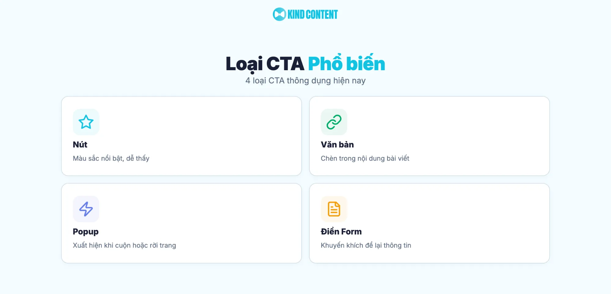 4 loại CTA thông dụng hiện nay