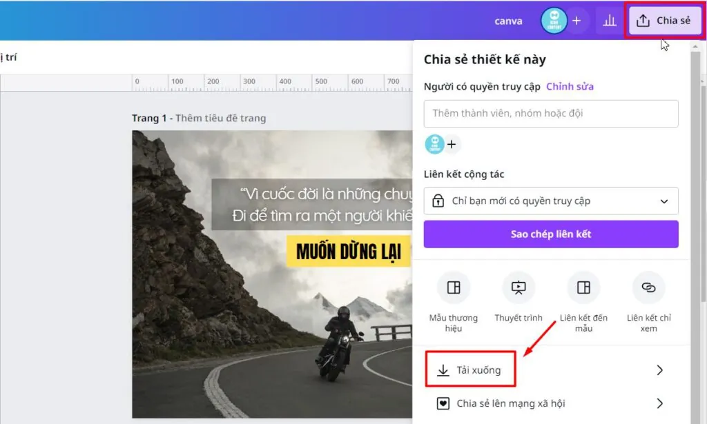 Cách lưu ảnh trên canva về máy tính