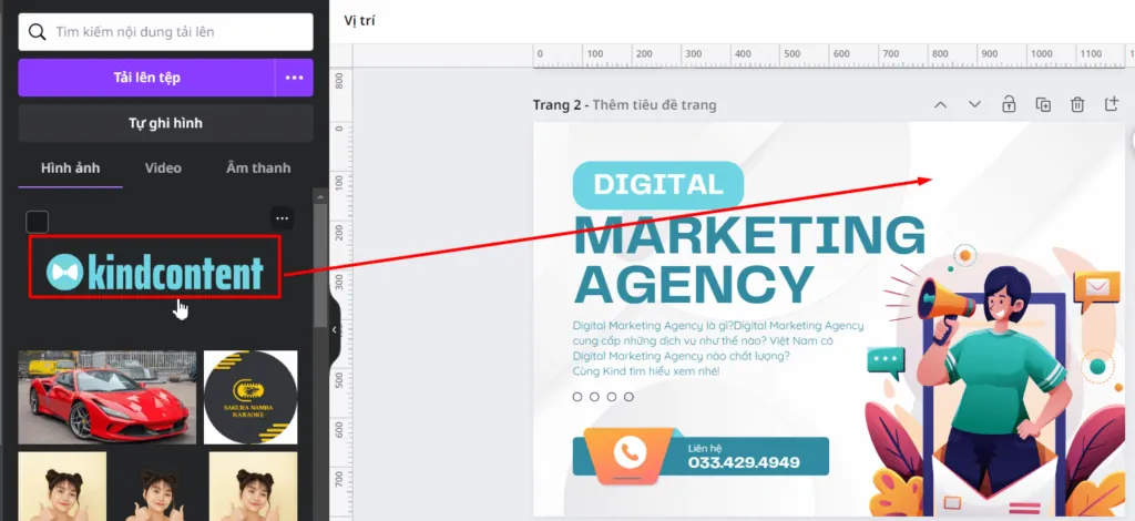Thêm logo vô bài thiết kế