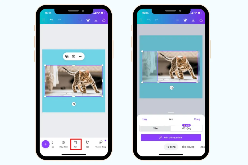 Cắt ảnh cực dễ bằng Canva
