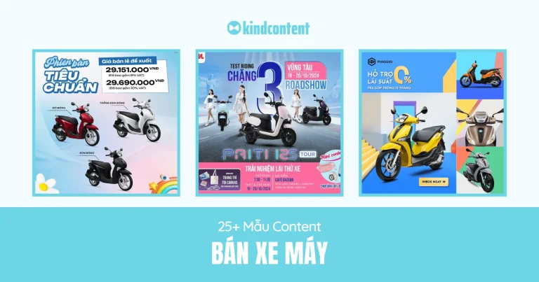 25+ mẫu content bán xe máy tối ưu hiệu quả và thu hút 2026