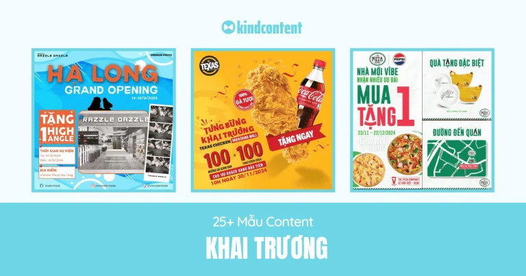 25+ mẫu content khai trương thu hút khách rầm rộ 2026