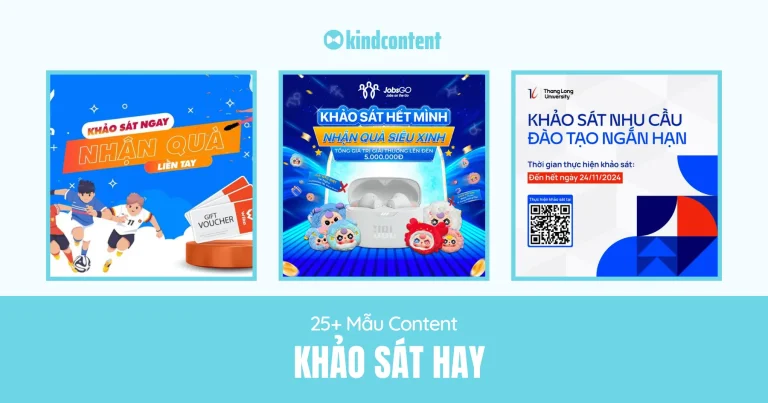 25+ mẫu content khảo sát hay tổng hợp A – Z mới nhất 2026