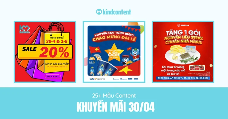 25+ mẫu content khuyến mãi 30/04 hiệu quả hút khách 2026