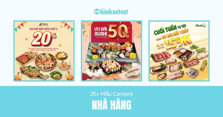 25+ mẫu content nhà hàng quảng bá thương hiệu tốt nhất 2026