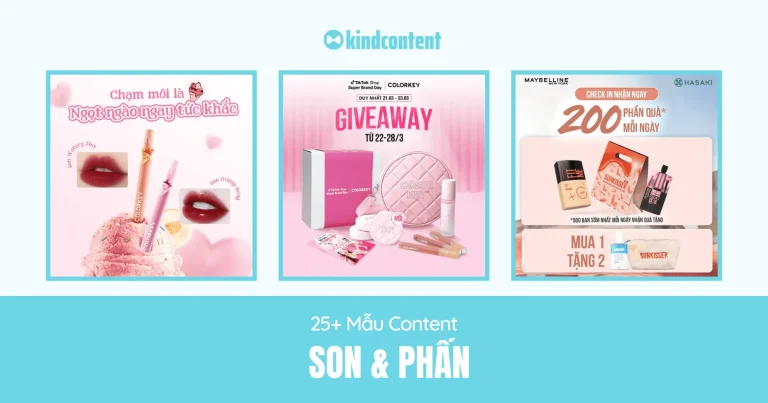25+ mẫu content son phấn độc đáo, tăng tương tác 2025