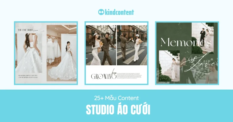 25+ mẫu content studio áo cưới viral, hút khách nhất 2026