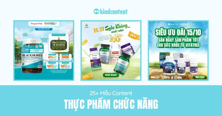 25+ mẫu content thực phẩm chức năng 2026, newbie dễ áp dụng