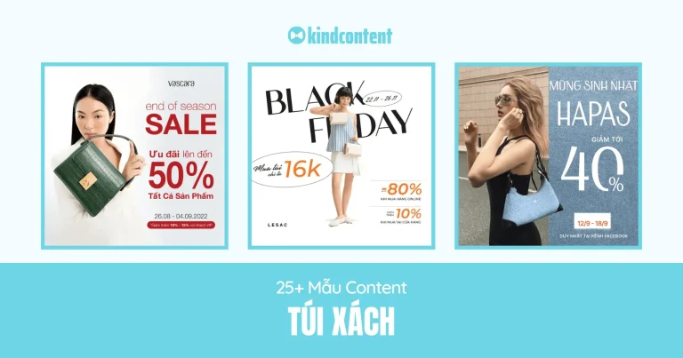 25+ mẫu content túi xách hot nhất 2026 tăng tỉ lệ chuyển đổi
