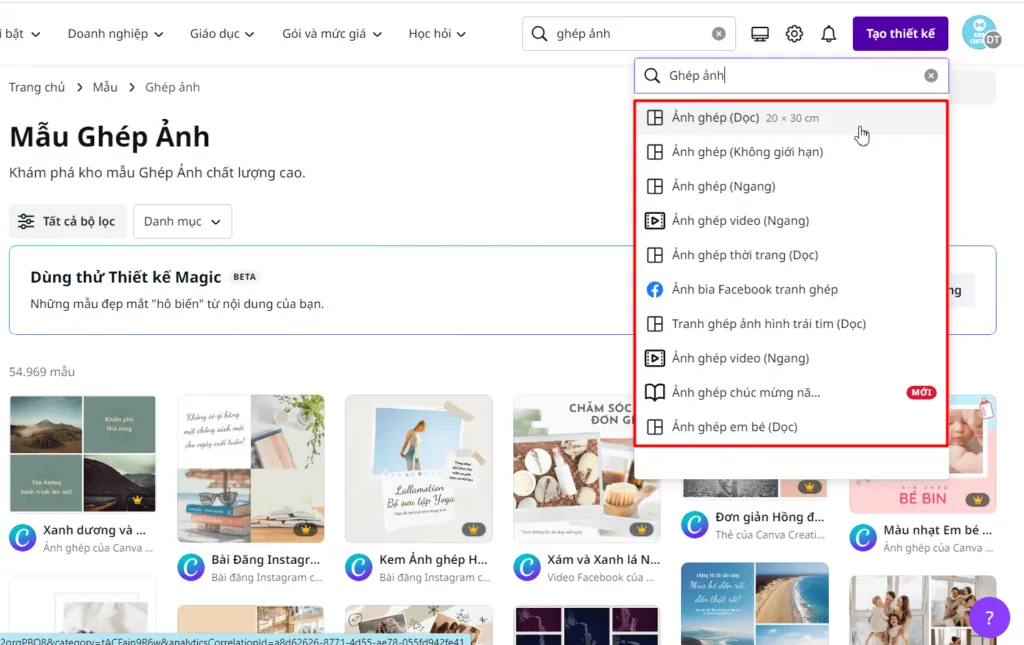 Lựa chọn kích thước phù hợp