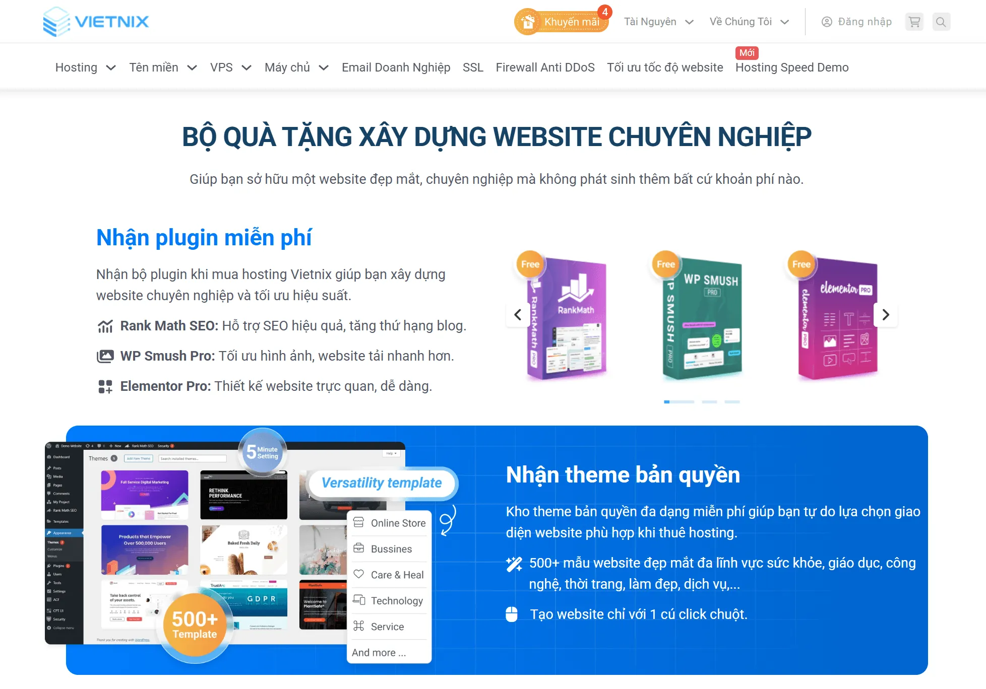 Vietnix tặng nhiều Plugin và Theme Pro bản quyền xịn