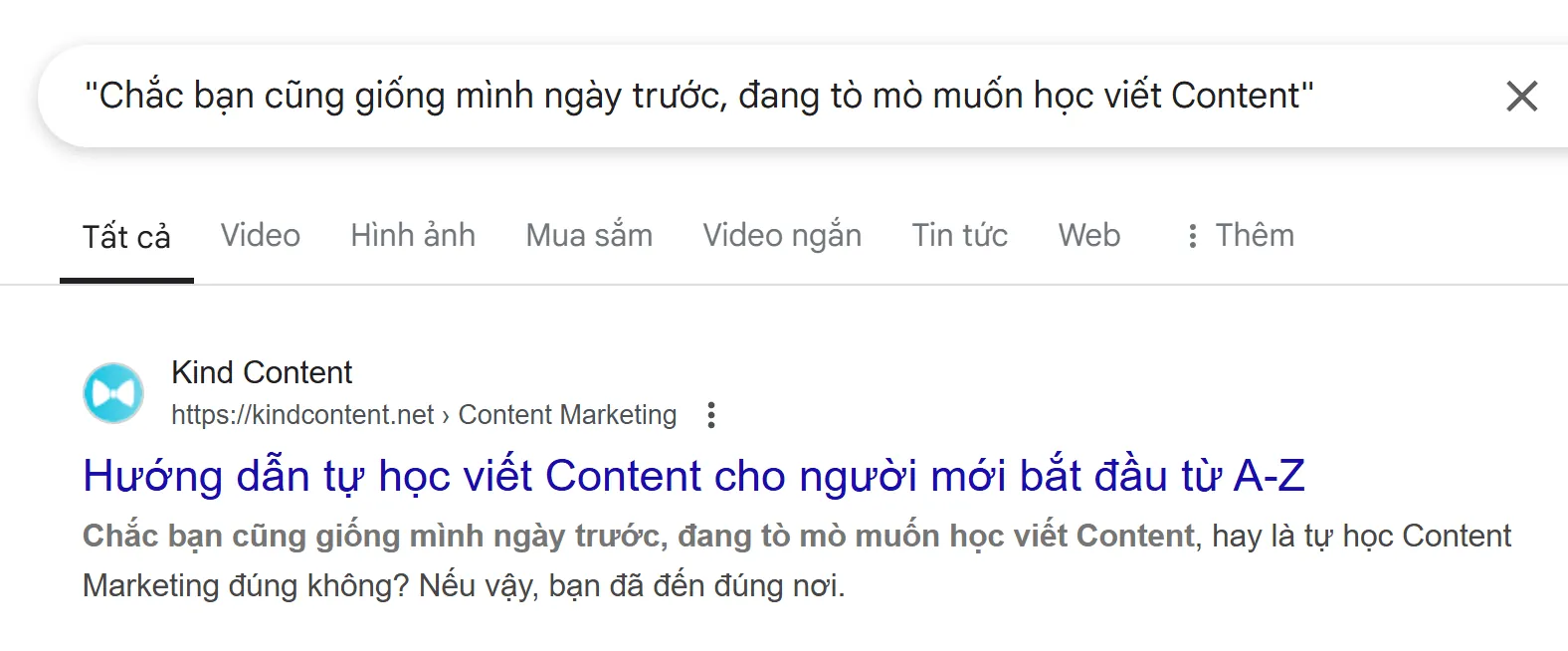 Kiểm tra Duplicate Content chỉ nhờ dấu ngoặc kép