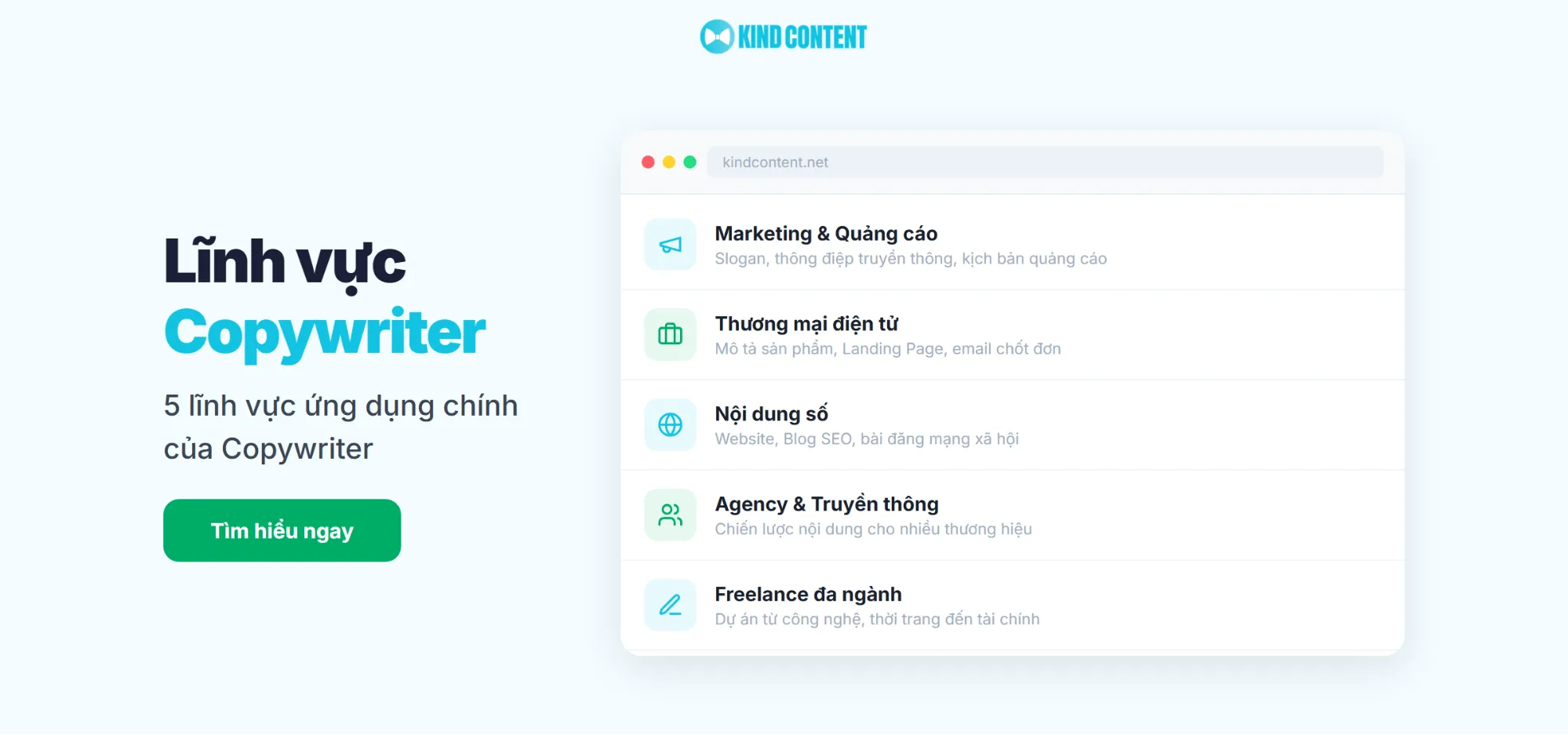 5 lĩnh vực ứng dụng chính của Copywriter