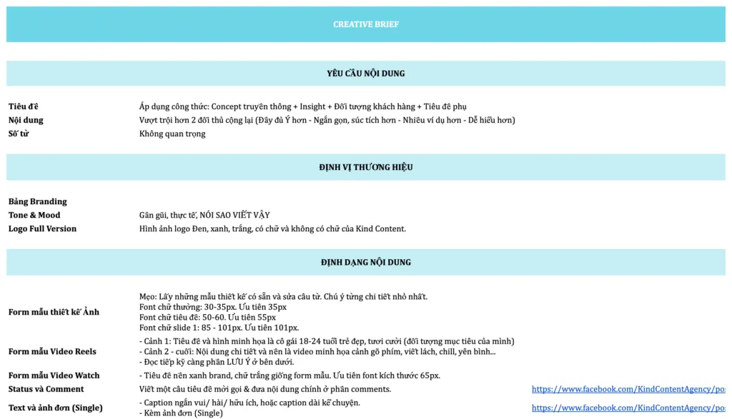 Mẫu Creative Brief