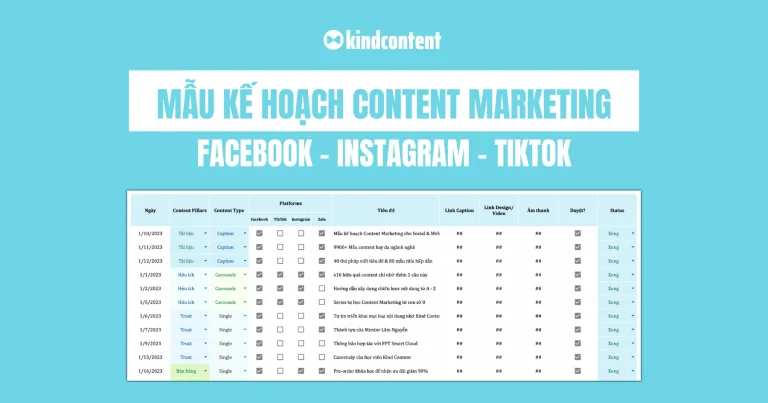 Mẫu kế hoạch Content Marketing cho các kênh Social