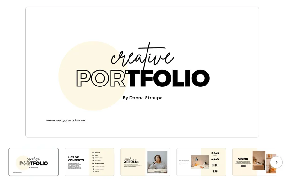 Portfolio trên Canva