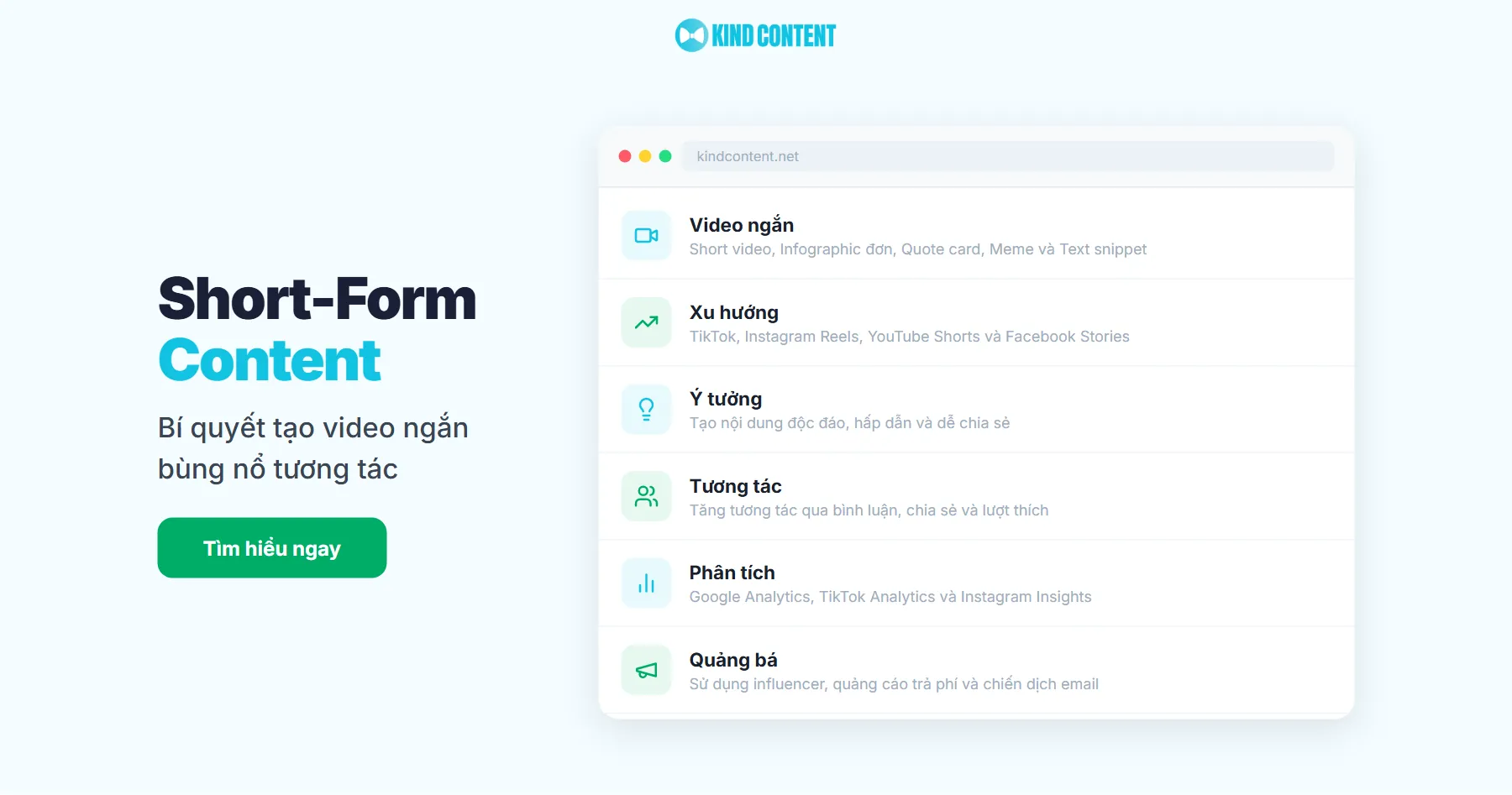 Short-form content Kind Content