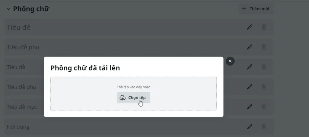Tải font chữ lên Canva